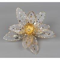 Shatchi 16cm Gold Poinsettia Poinsettia Flower - Christmas Tree Decoration