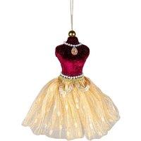 Shatchi Gold Ballerina 15cm - Christmas Hanging Decoration in Brown