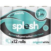 Splesh Toilet Roll' Soft & Quilted, Original White 12 Rolls