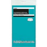 Amscan Round Plastic Party Tablecover in Teal