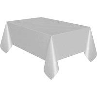 Unique Party Reusable Rectangular Plastic Tablecover (19 Colours) in Silver