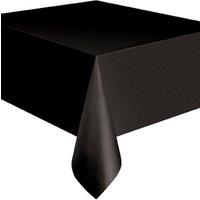 Unique Party Reusable Rectangular Plastic Tablecover (19 Colours) in Black