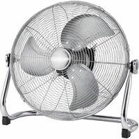 Sohler 18" Industrial Metal Floor Fan 100W Chrome in Silver