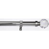 Blinds Outlet Metal extendable curtain pole in Metallic Silver | Size: 120 cm