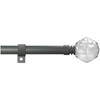Blinds Outlet Metal extendable curtain pole in Silver | Size: 220 cm