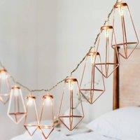 Globrite Geometric Rose Gold Diamond String Lights with 20 LEDs