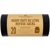 Groundsman Heavy Duty Plastic Refuse Sacks (Pack Of 20) in Black