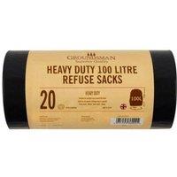 Groundsman Heavy Duty Plastic Refuse Sacks (Pack of 20) in Black