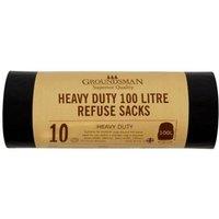 Groundsman Heavy Duty Plastic Refuse Sacks (Pack of 10) in Black