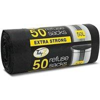 Tidyz Industrial Plastic Refuse Sacks (Pack Of 50) in Black