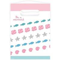 Amscan Be A Mermaid Plastic Party Bags (Pack of 8) in White