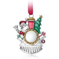 Silver Editions Santa on his steam Train Decoration in Silver