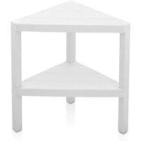 Nordara White Corner Shelf Table Bedroom Black 2-Tier | Size: 0.6m2