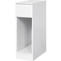 Levede Bedside Table Cabinet Narrow Slim Side Cabinet Drawer Open Shelf in White