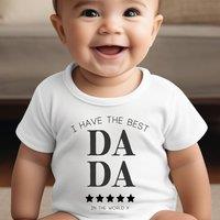 Aye Do Gifts I Have the Best Dada Baby Outfit: Vest in White | Size: 6-12 m