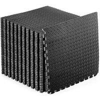 Nordara Interlocking EVA Foam Gym Mats in Black | Size: 0-1 m