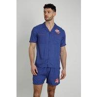 Native Youth Men's Short Sleeve Lightweight Piped Relaxed Shirt in Blue | Size: Medium