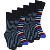 Sock Snob Men's 6 Pack Bamboo Non Elastic Socks Soft Breathable Everyday Comfort in Blue | Size: 6-11