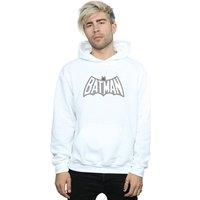 DC Comics Men's Batman Retro Crackle Logo Hoodie in White | Size: 3XL