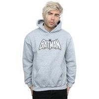 DC Comics Men's Batman Retro Crackle Logo Hoodie in Grey | Size: Large