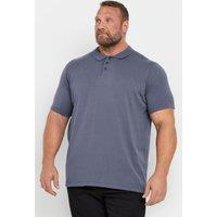 BadRhino Men's Knitted Short Sleeve Polo Shirt in Mid Blue | Size: 3XL