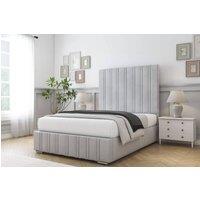 Comfort Beds Paris Naples Bed Frame With Mattress-50 Upholstered in Silver | Size: Single