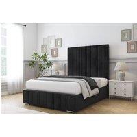Comfort Beds Paris Naples Bed Frame With Mattress-50 Upholstered in Black | Size: Double