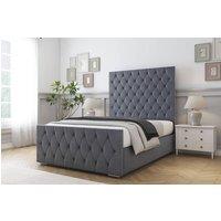 Comfort Beds Florida Plush Bed Frame With Mattress-50 Upholstered in Dark Grey | Size: Super King