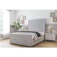 Comfort Beds Hilton Plush Bed Frame With Mattress-50 Upholstered in Silver | Size: Super King