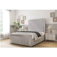 Comfort Beds Boston Chrome Naples Bed Frame With Mattress-50 Upholstered in Silver | Size: Single