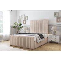 Comfort Beds The Foxy Naples Bed Frame With Mattress-50 Upholstered in Light Sand | Size: Super King