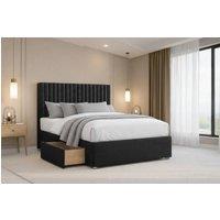 Nexus Mattresses Ltd Amalfi Plush Divan Bed Base 4 Drawers - 26 Headboard in Black | Size: King