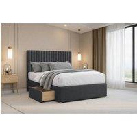 Nexus Mattresses Ltd Amalfi Plush Divan Bed Base 4 Drawers - 26 Headboard in Dark Grey | Size: Super King
