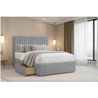 Nexus Mattresses Ltd Amalfi Plush Divan Bed Base 4 Drawers - 26 Headboard in Silver | Size: Super King