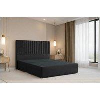 Nexus Mattresses Ltd Amalfi Plush Divan Bed Base No Drawers - 54 Headboard in Black | Size: Single