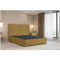 Nexus Mattresses Ltd Amalfi Plush Divan Bed Base No Drawers - 54 Headboard in Mustard | Size: Small Double