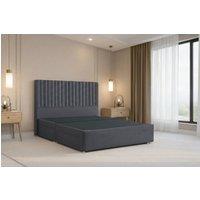 Nexus Mattresses Ltd Amalfi Plush Divan Bed Base No Drawers - 54 Headboard in Dark Grey | Size: Small Double