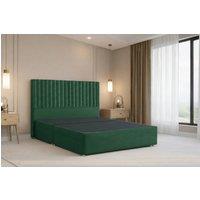 Nexus Mattresses Ltd Amalfi Plush Divan Bed Base No Drawers - 54 Headboard in Emerald | Size: Small Double