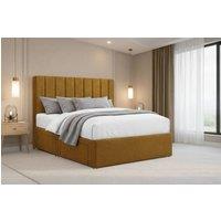 Nexus Mattresses Ltd Kyoto Plush Divan Bed Base No Drawers - 26 Headboard in Mustard | Size: Super King