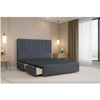 Nexus Mattresses Ltd Amalfi Plush Divan Bed Base 2 Drawers Same Side - 54 Headboard in Dark Grey | Size: Super King