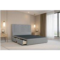 Nexus Mattresses Ltd Amalfi Plush Divan Bed Base 2 Drawers Same Side - 54 Headboard in Silver | Size: Super King