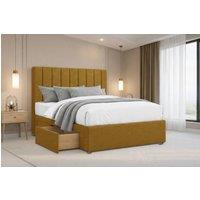 Nexus Mattresses Ltd Kyoto Plush Divan Bed Base 4 Drawers - 26 Headboard in Mustard | Size: Double