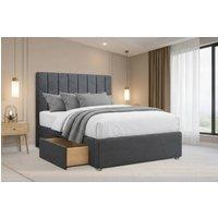 Nexus Mattresses Ltd Kyoto Plush Divan Bed Base 4 Drawers - 26 Headboard in Dark Grey | Size: Double