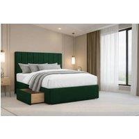 Nexus Mattresses Ltd Kyoto Plush Divan Bed Base 4 Drawers - 26 Headboard in Emerald | Size: King