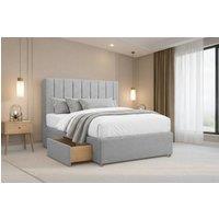 Nexus Mattresses Ltd Kyoto Plush Divan Bed Base 4 Drawers - 26 Headboard in Silver | Size: Super King