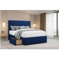 Nexus Mattresses Ltd Kyoto Plush Divan Bed Base 4 Drawers - 26 Headboard in Blue | Size: King