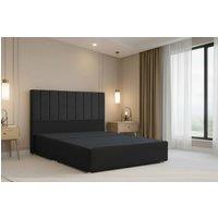 Nexus Mattresses Ltd Kyoto Plush Divan Bed Base No Drawers - 54 Headboard in Black | Size: Single