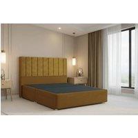 Nexus Mattresses Ltd Kyoto Plush Divan Bed Base No Drawers - 54 Headboard in Mustard | Size: Single