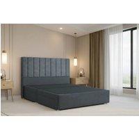 Nexus Mattresses Ltd Kyoto Plush Divan Bed Base No Drawers - 54 Headboard in Dark Grey | Size: Small Single