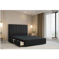 Nexus Mattresses Ltd Kyoto Plush Divan Bed Base 2 Drawers Foot-End - 54 Headboard in Black | Size: King